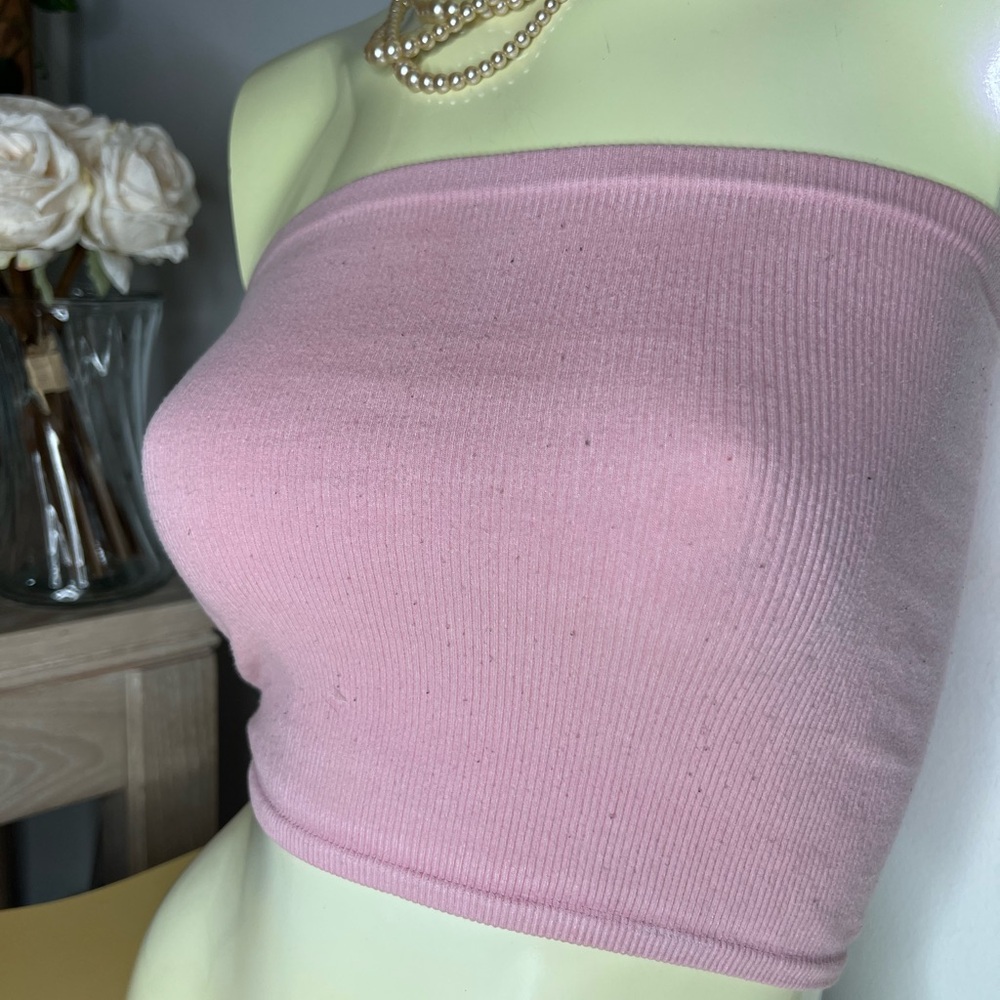 Pink Ribbed Tube Top - Picture 5 of 10